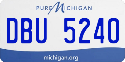 MI license plate DBU5240