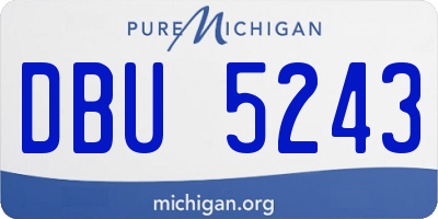 MI license plate DBU5243
