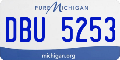 MI license plate DBU5253