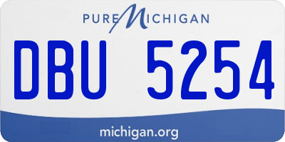 MI license plate DBU5254