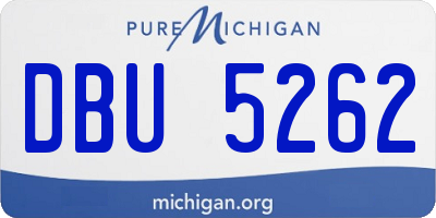 MI license plate DBU5262
