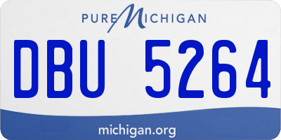 MI license plate DBU5264