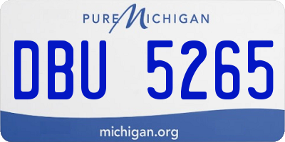 MI license plate DBU5265