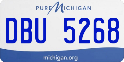 MI license plate DBU5268