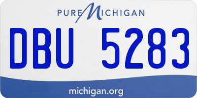 MI license plate DBU5283