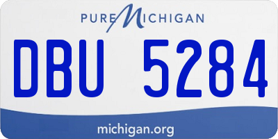 MI license plate DBU5284