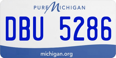 MI license plate DBU5286