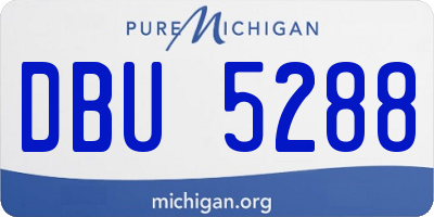 MI license plate DBU5288