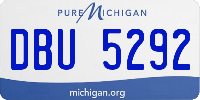 MI license plate DBU5292