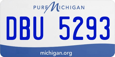 MI license plate DBU5293