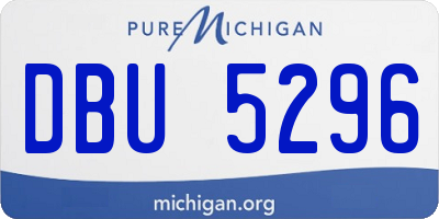 MI license plate DBU5296