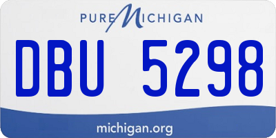 MI license plate DBU5298