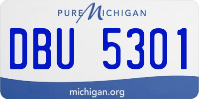 MI license plate DBU5301