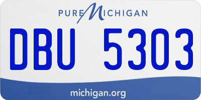 MI license plate DBU5303