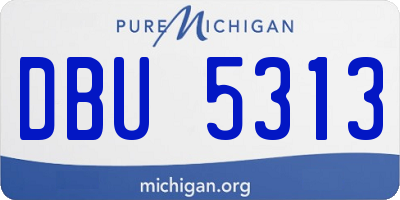 MI license plate DBU5313
