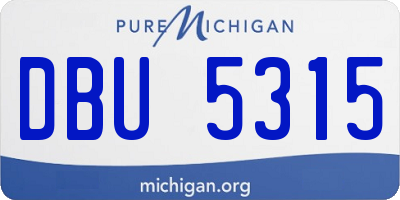 MI license plate DBU5315