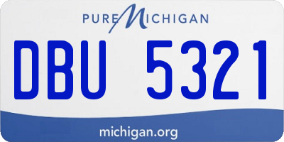 MI license plate DBU5321