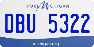MI license plate DBU5322