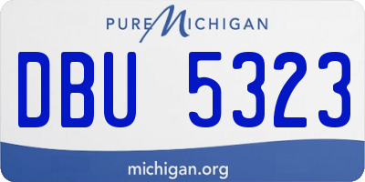 MI license plate DBU5323