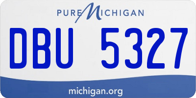 MI license plate DBU5327