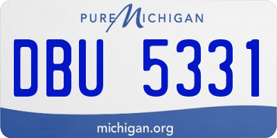 MI license plate DBU5331