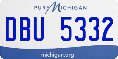 MI license plate DBU5332