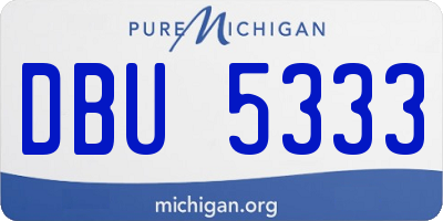 MI license plate DBU5333