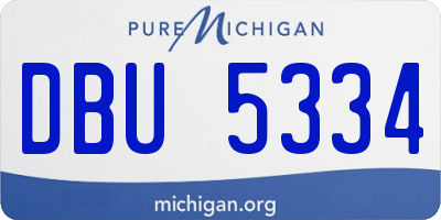MI license plate DBU5334