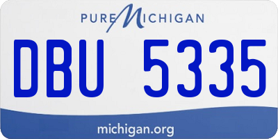 MI license plate DBU5335