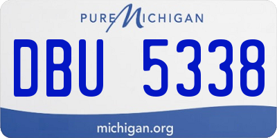 MI license plate DBU5338