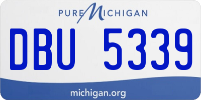 MI license plate DBU5339