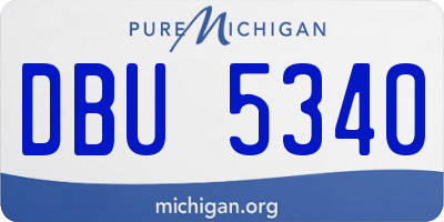 MI license plate DBU5340