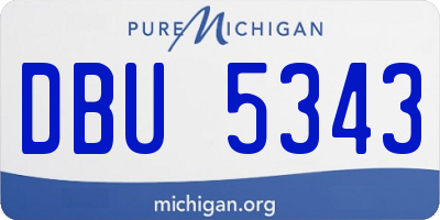 MI license plate DBU5343