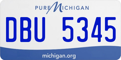 MI license plate DBU5345