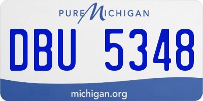 MI license plate DBU5348