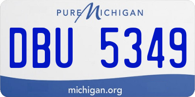 MI license plate DBU5349