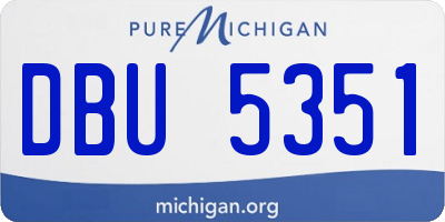 MI license plate DBU5351