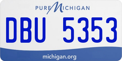 MI license plate DBU5353