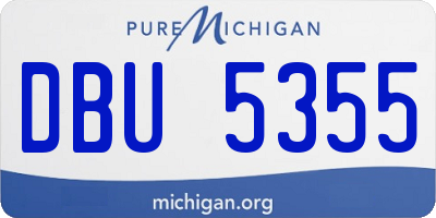 MI license plate DBU5355