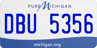 MI license plate DBU5356