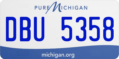 MI license plate DBU5358
