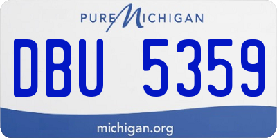 MI license plate DBU5359