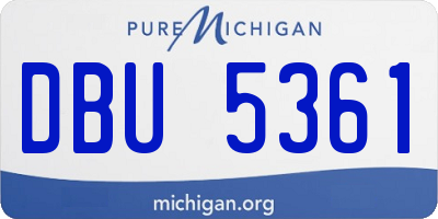 MI license plate DBU5361