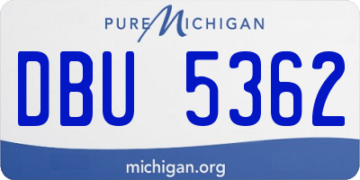 MI license plate DBU5362