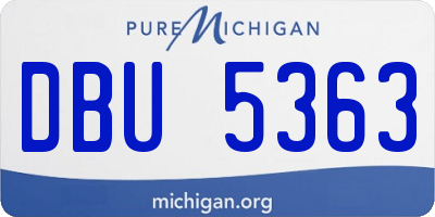 MI license plate DBU5363