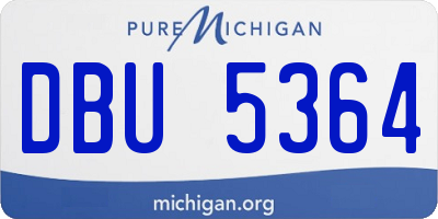 MI license plate DBU5364