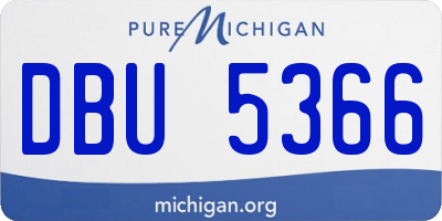 MI license plate DBU5366