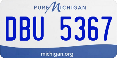 MI license plate DBU5367