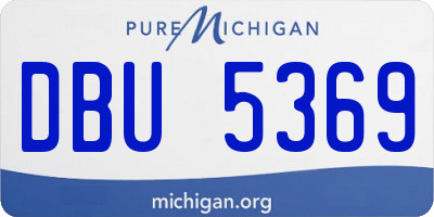 MI license plate DBU5369