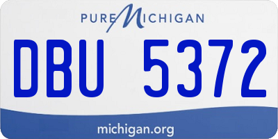 MI license plate DBU5372